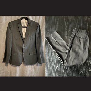 Ben Sherman full suit black slim lavender lining 28S W32 euro modern